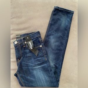Express Girlfriend jeans. Size 0. Dark blue denim.